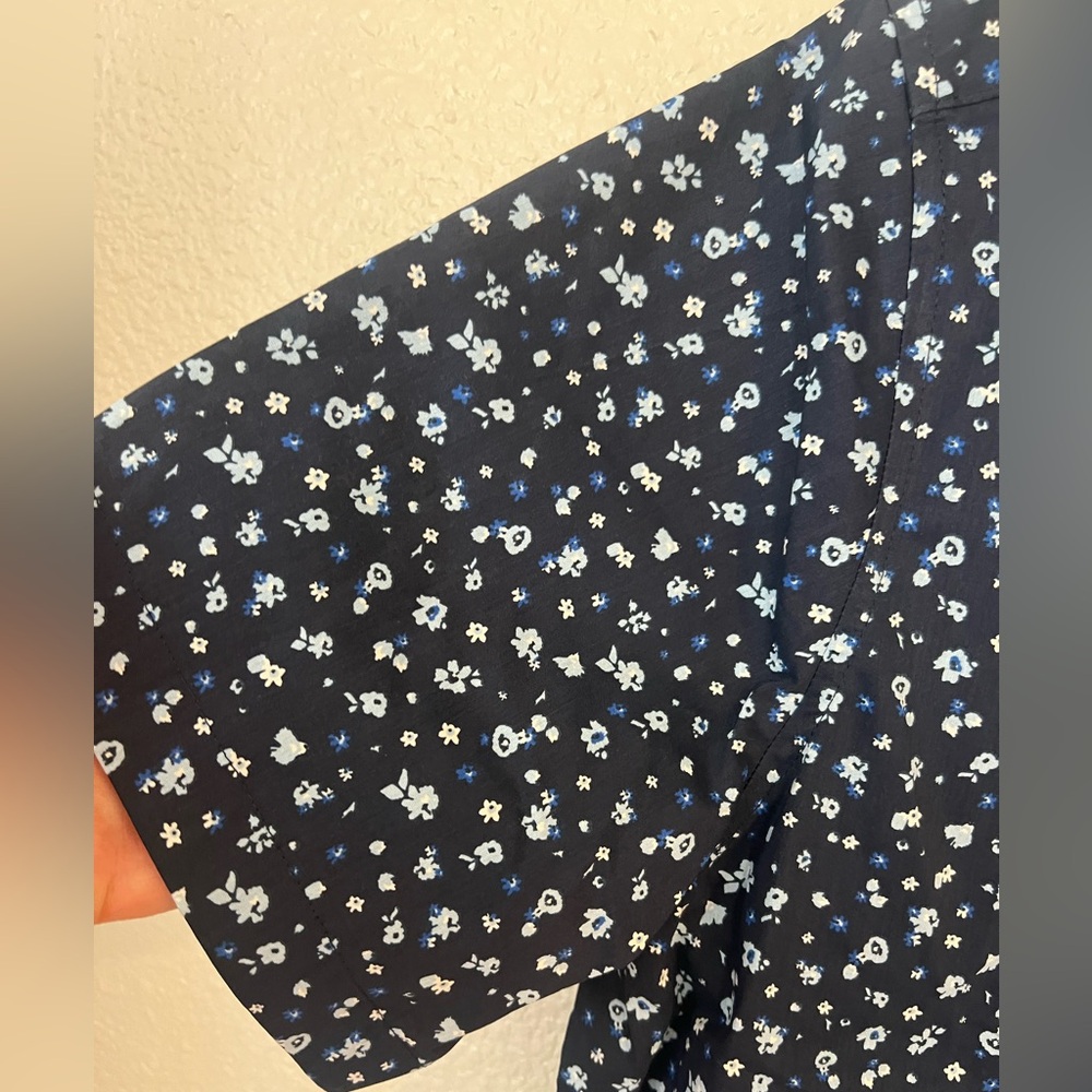 George Dark Blue Floral Men's Shirt - Picture 3 of 4